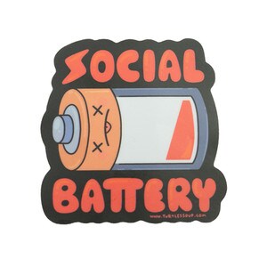 Social Battery Vinyl Sticker